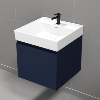 Bathroom Vanity Floating Small Bathroom Vanity, Modern, Blue, 18